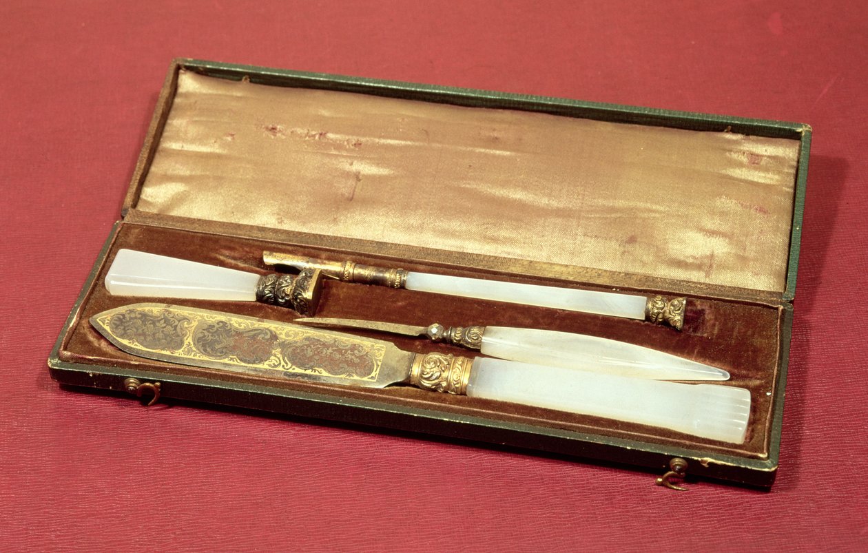 Writing set given to his wife, Eveline Hanska by Honore de Balzac by French School