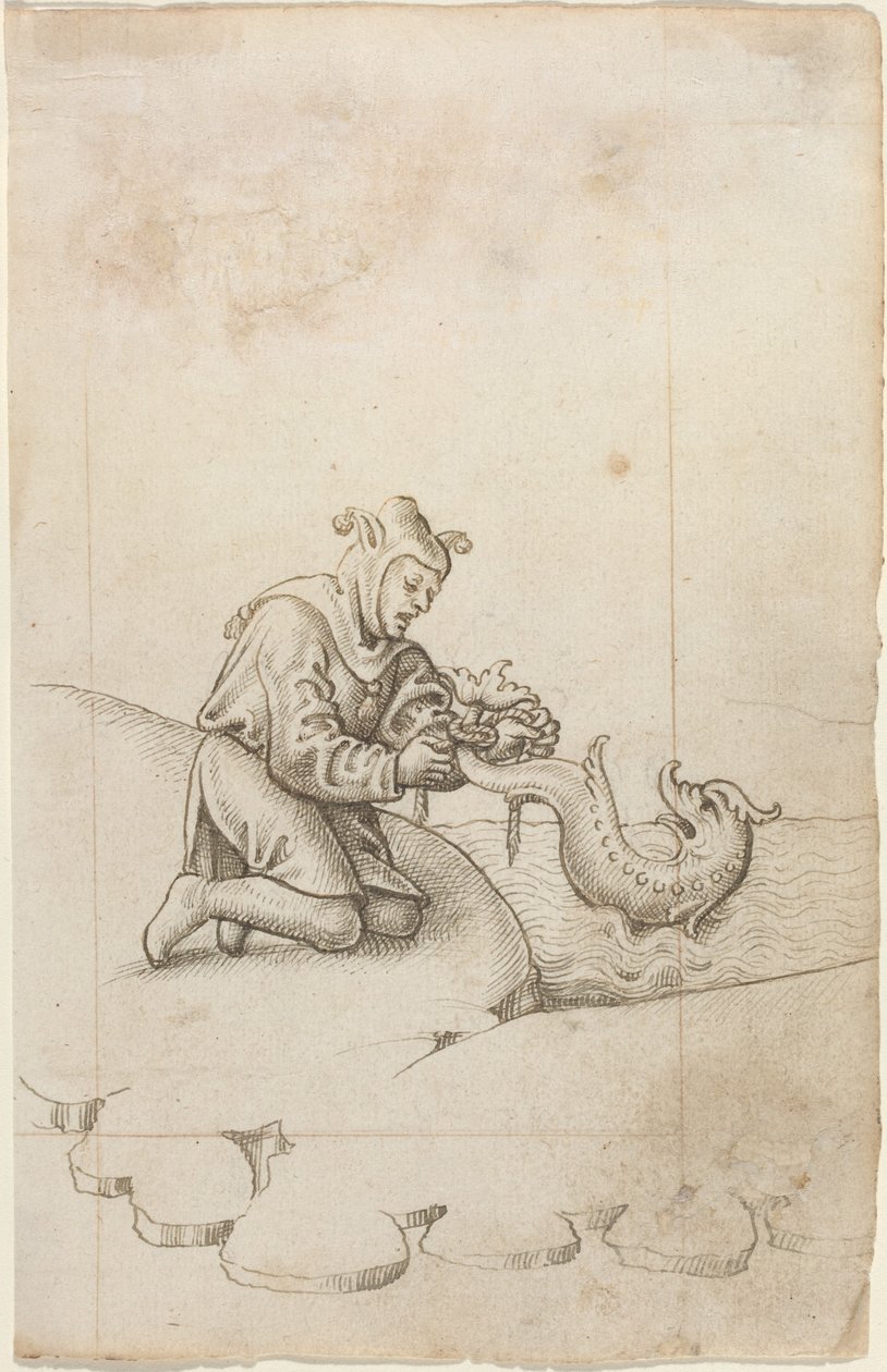 You Are Tying a Dolphin by the Tail [fol. 17 recto], c.1512-1515 by French School