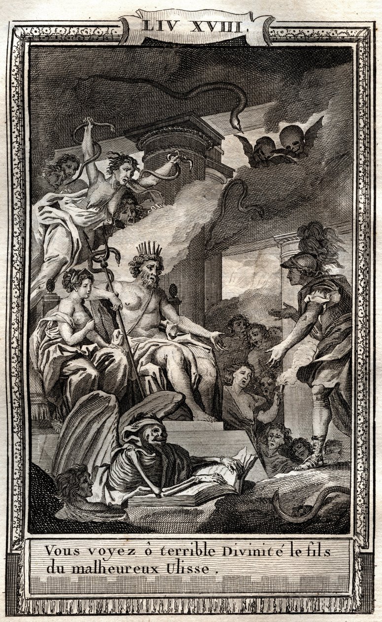 You see o terrible divinity the son of the evil Ulysses - engraving of 1798 by Monnet in 
