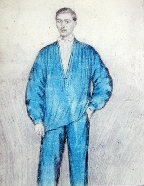 Young workman in overalls by French School