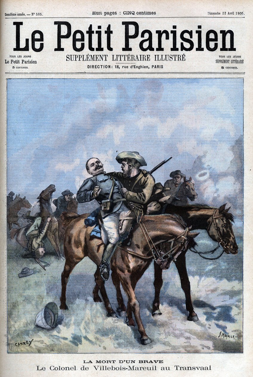 Death of General Villebois Mareuil during the Boer War (1899-1902) - in "Le Petit Parisien" by French School