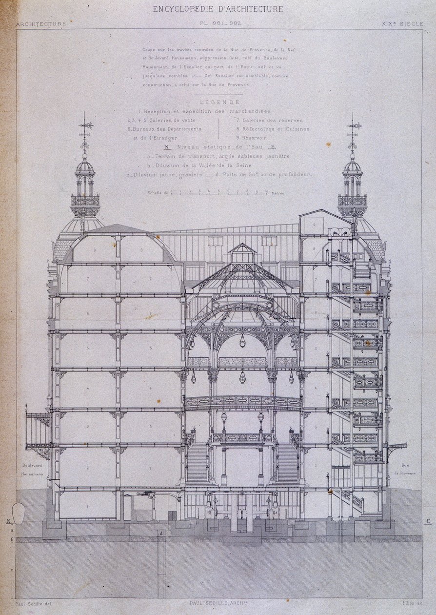 Department Store Le Printemps in Paris: Cross-Sectional Architecture by French School