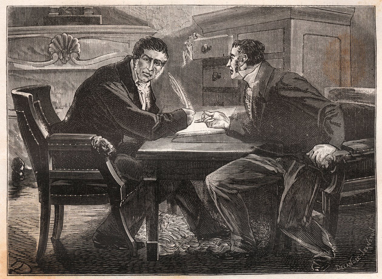 Monarchy of July - ministry of the three days - interview between Andre Dupin (1783-1865) and Jean-Charles Persil (1785-1870) - 1834 by French School