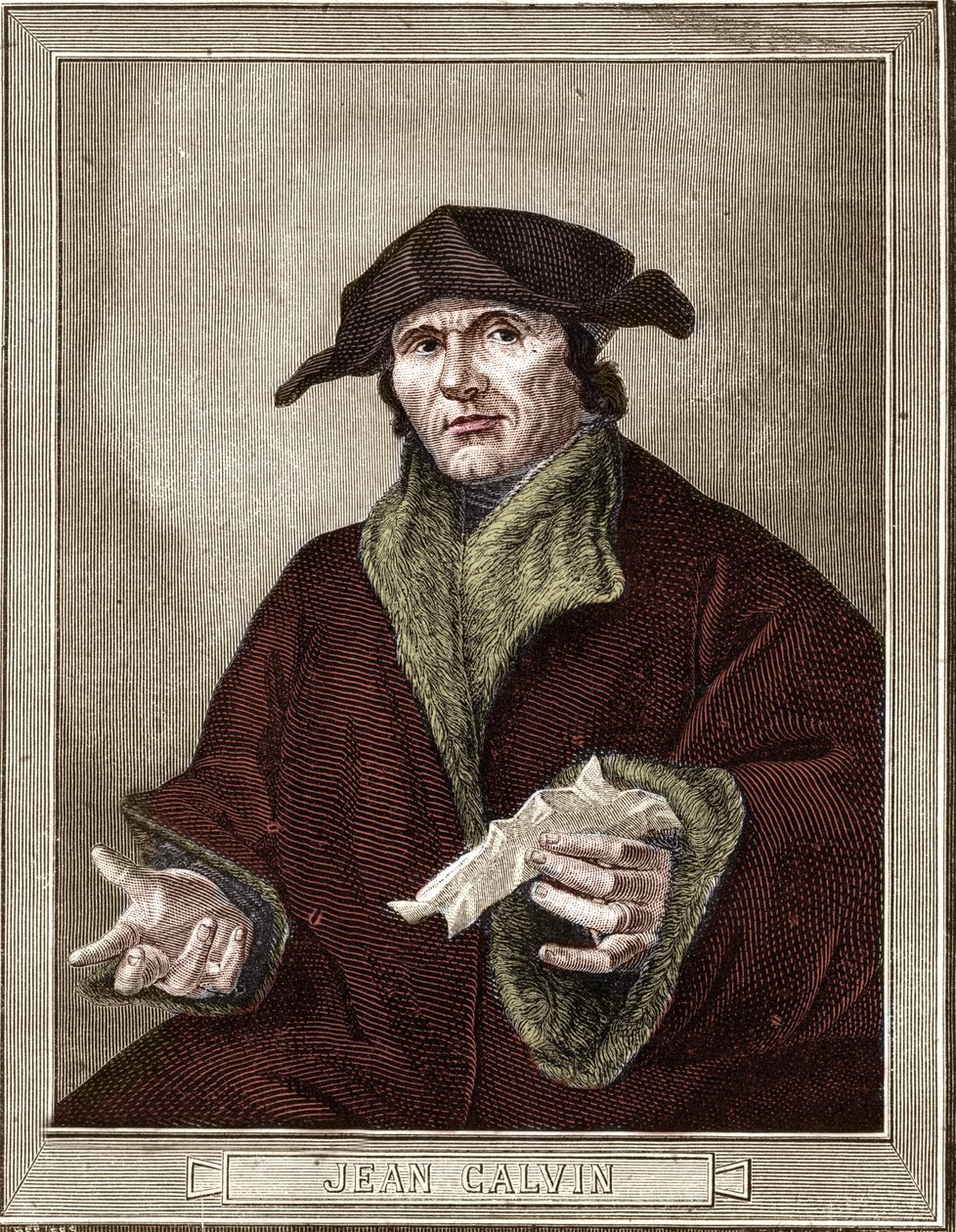 Portrait of Jean Calvin (1509-1564), French religious reformer and writer by French School