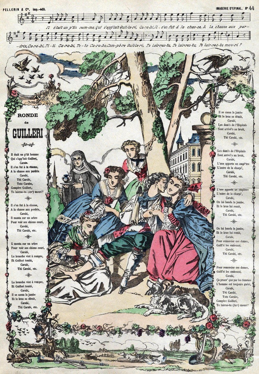 The round of Guilleri. Picture of Epinal of the 19th century by French School