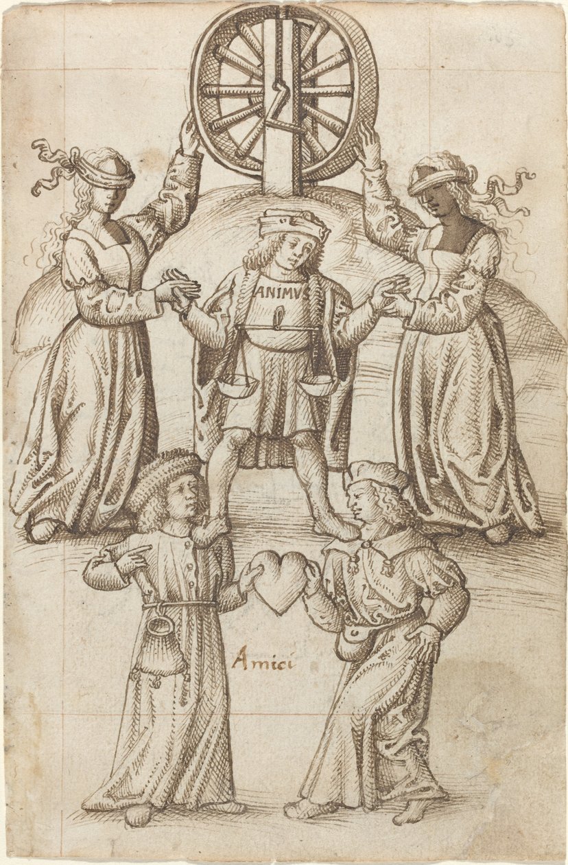 Friendship Is Equality; A Friend Is Another Self [fol. 10 recto] by French early 16th Century