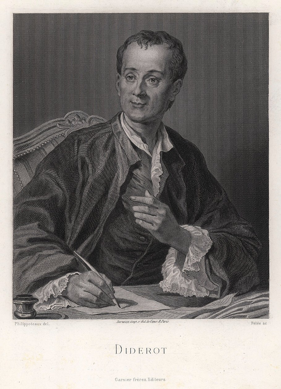 Portrait of the Writer, Essayist and Philosopher Denis Diderot by French master.