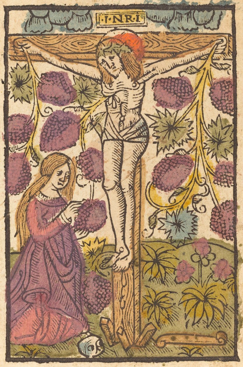 Christ on the Cross with a Grape Vine by French or Netherlandish 15th Century