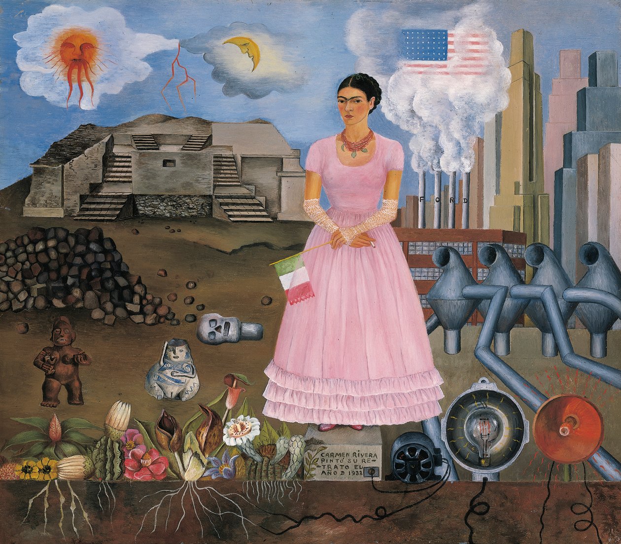 Self-Portrait on the Borderline between Mexico and the United States by Frida Kahlo