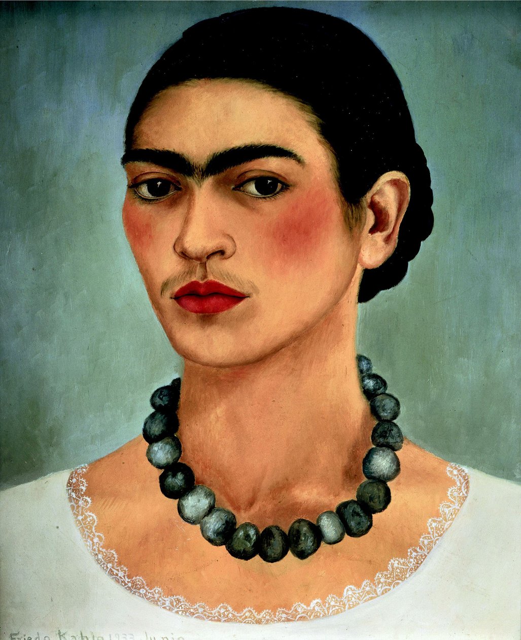 Self-Portrait with Necklace by Frida Kahlo