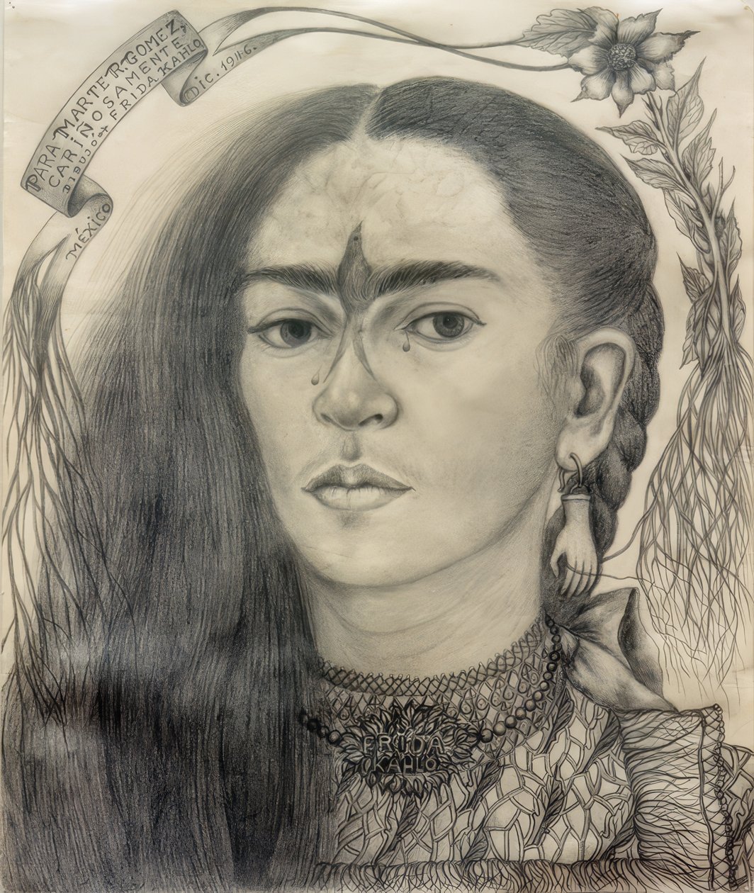 Self-Portrait Dedicated to Marte R. Gómez by Frida Kahlo