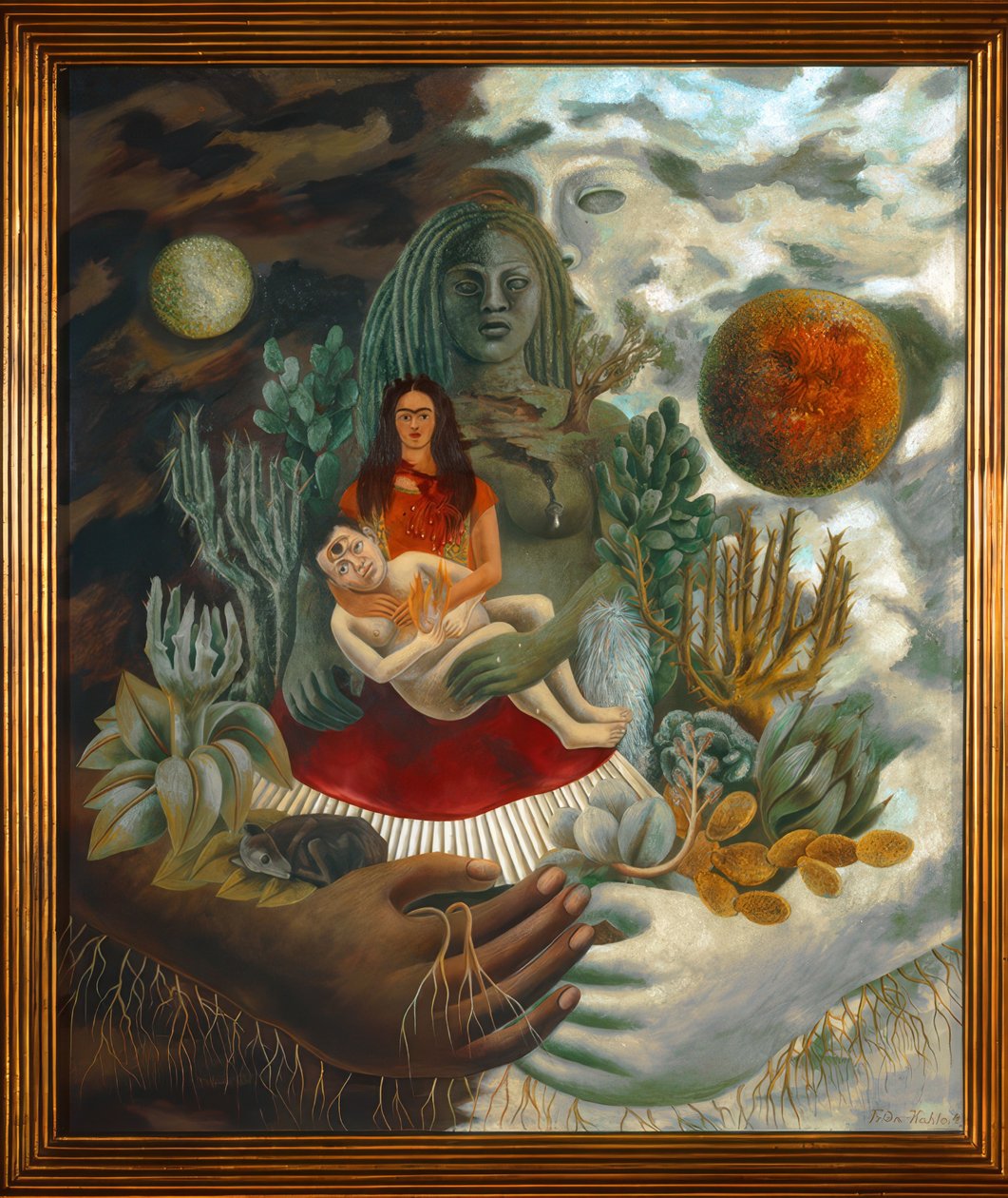 The Love Embrace of the Universe, the Earth (Mexico), Me, Diego, and Señor Xólotl, 1949 by Frida Kahlo