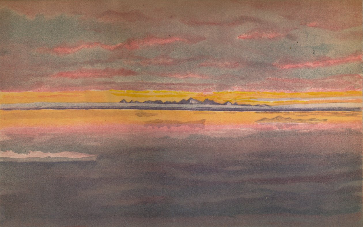 Sunset off the North Coast of Asia, North of the Mouth of the Chatanga by Fridtjof Nansen
