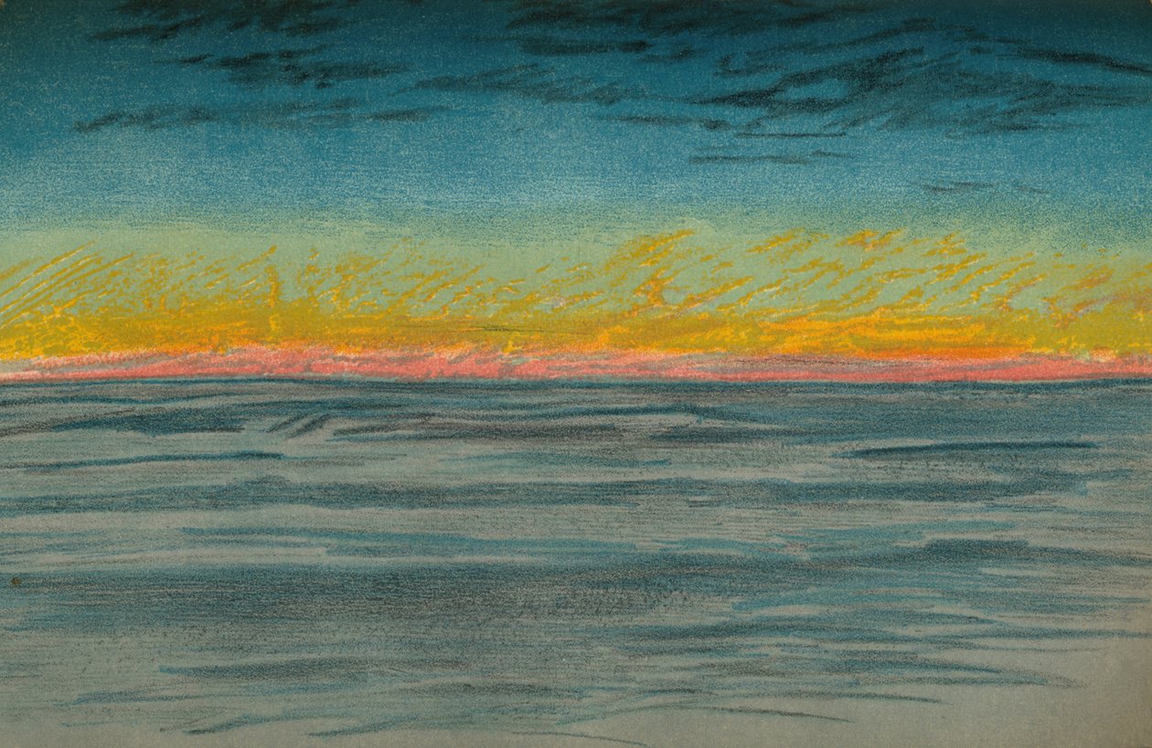 The Waning Polar Day, 22nd September 1893 (Pastel Sketch) by Fridtjof Nansen