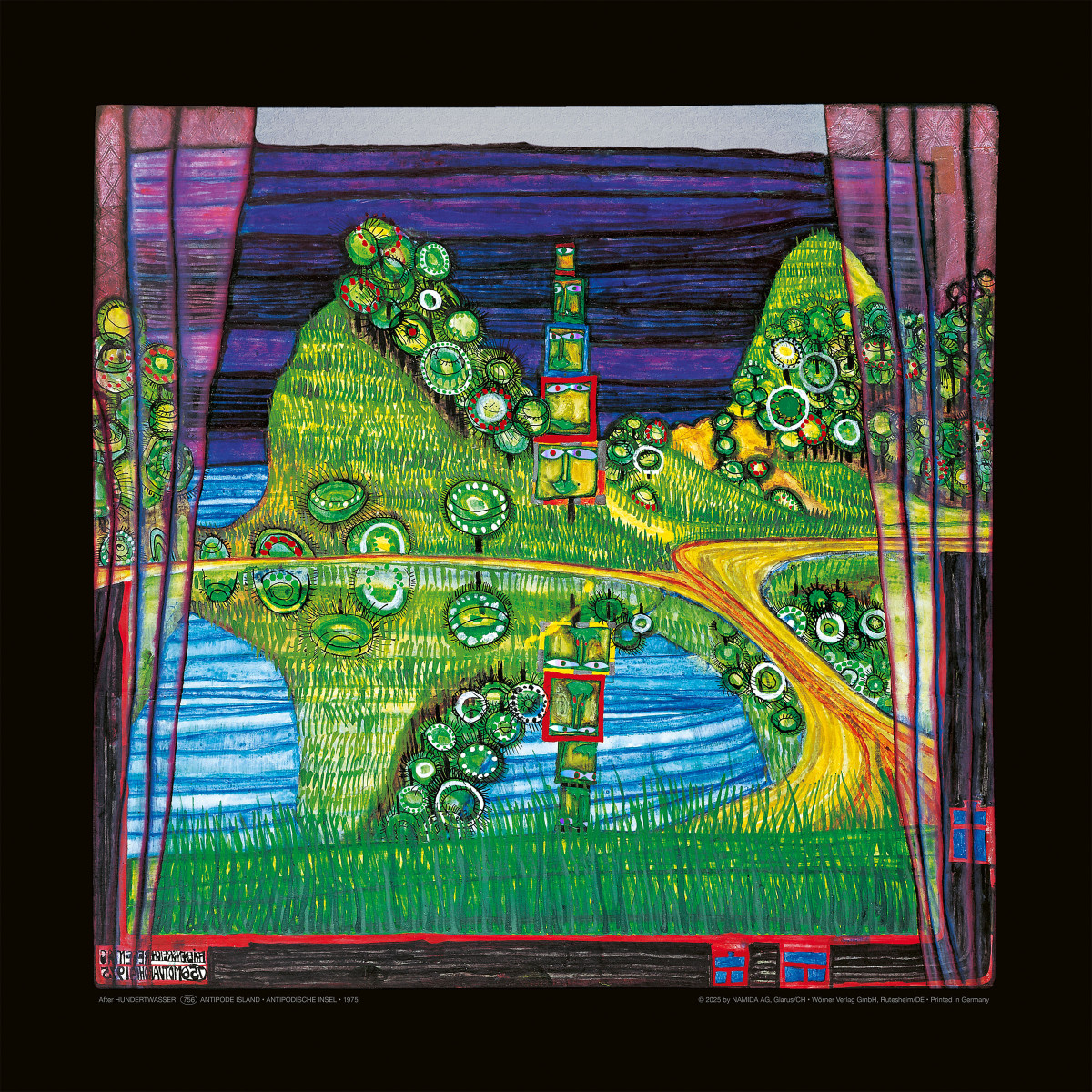 Antipodean Island by Friedensreich Hundertwasser
