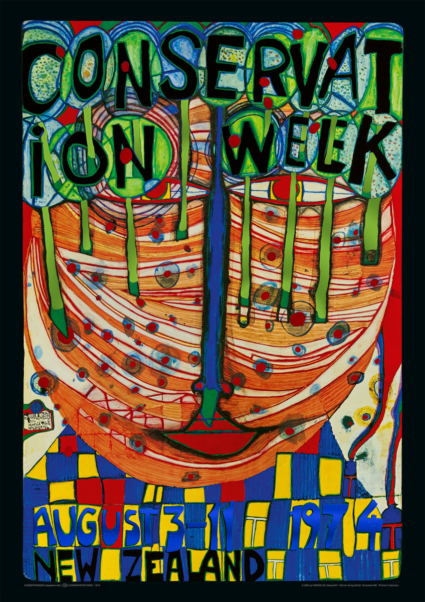 Conservation Week (green version) by Friedensreich Hundertwasser