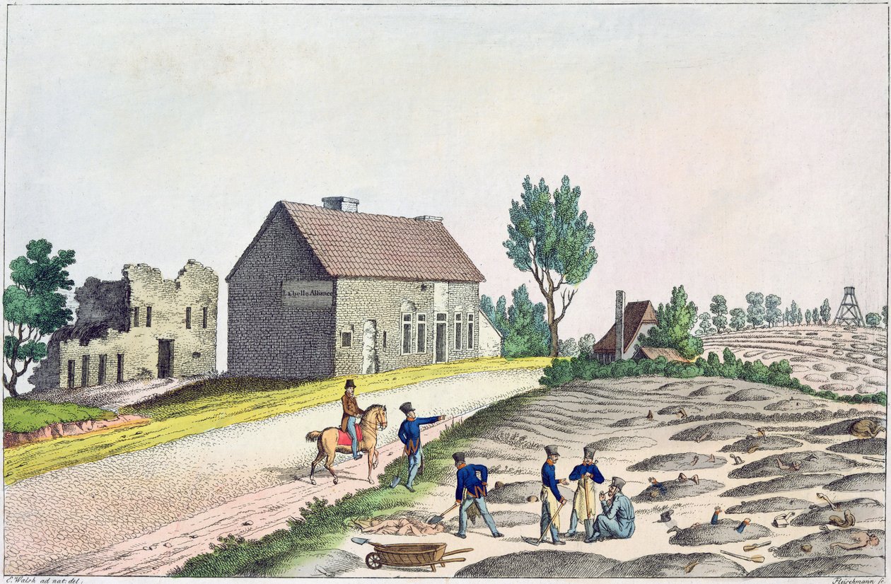 The Belle Alliance Farm after the Battle of Waterloo, 18th June 1815 by Friedrich Fleischmann