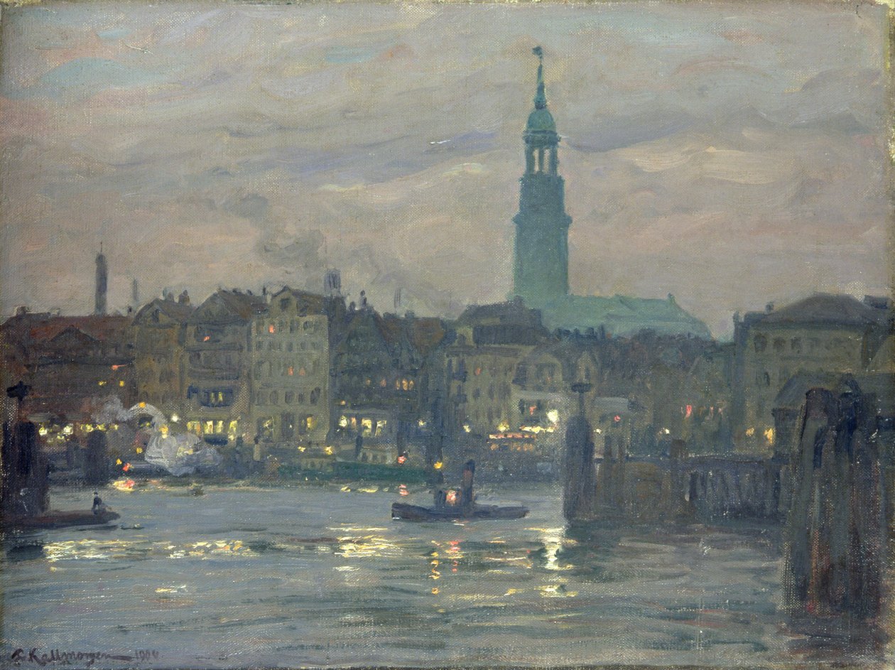 Putting on the Lights by Friedrich Kallmorgen