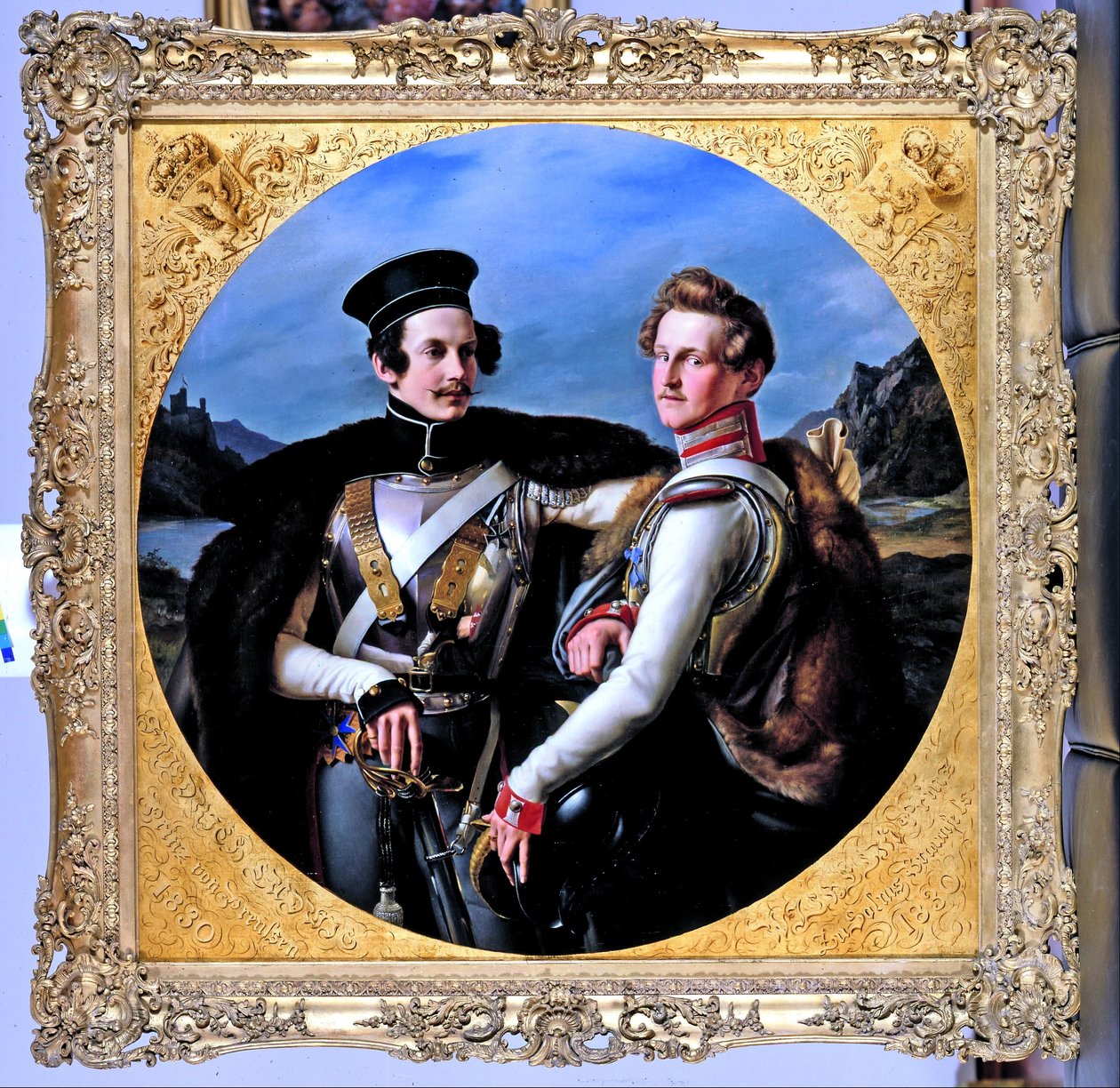 Double Portrait of Princes Friedrich Wilhelm of Prussia and Wilhelm zu Solms-Braunfels in a Cuirassiers Uniform by Friedrich Wilhelm von Schadow