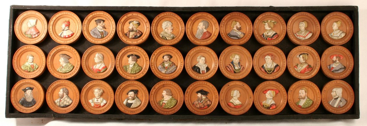 A Collection of Thirty Draughtsmen as Portrait Medallions by Friedrich (after) Hagenauer