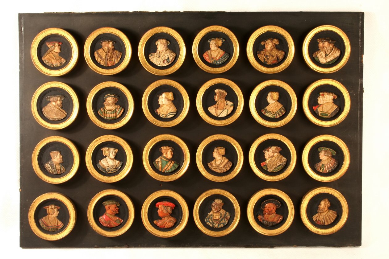 Collection of Twenty-Four Draughtsmen as Portrait Medallions by Friedrich (after) Hagenauer