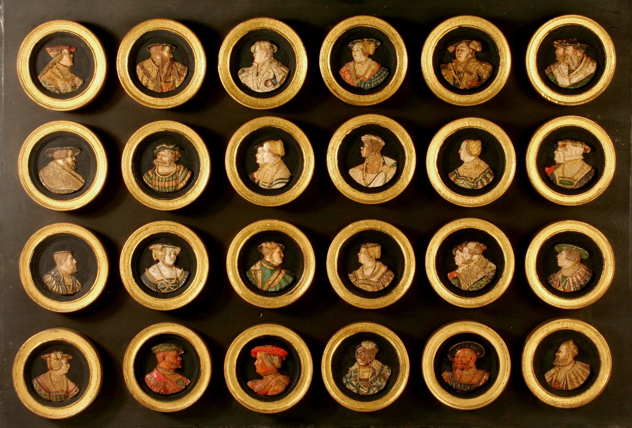 Collection of Twenty-Four Draughtsmen as Portrait Medallions by Friedrich (after) Hagenauer