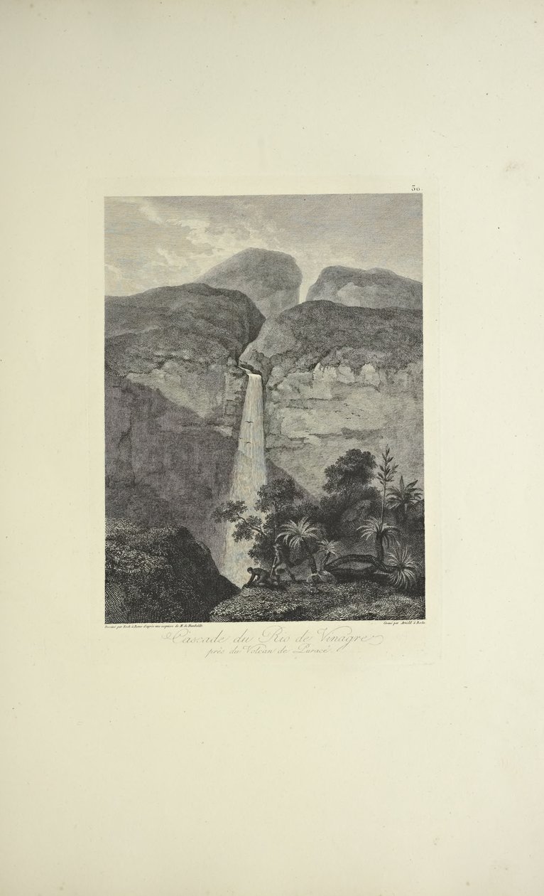 Falls of the Rio de Vinagre, Near the Volcano of Purace, Illustration from 
