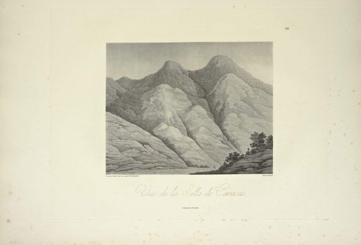 View of the Silla de Caracas, Drawn by Marchais, Engraved by Bouquet, Illustration from 