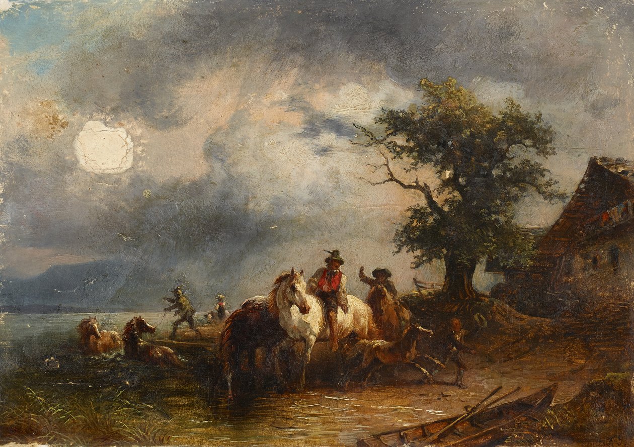 Horse Trough by Friedrich August Mathias Gauermann