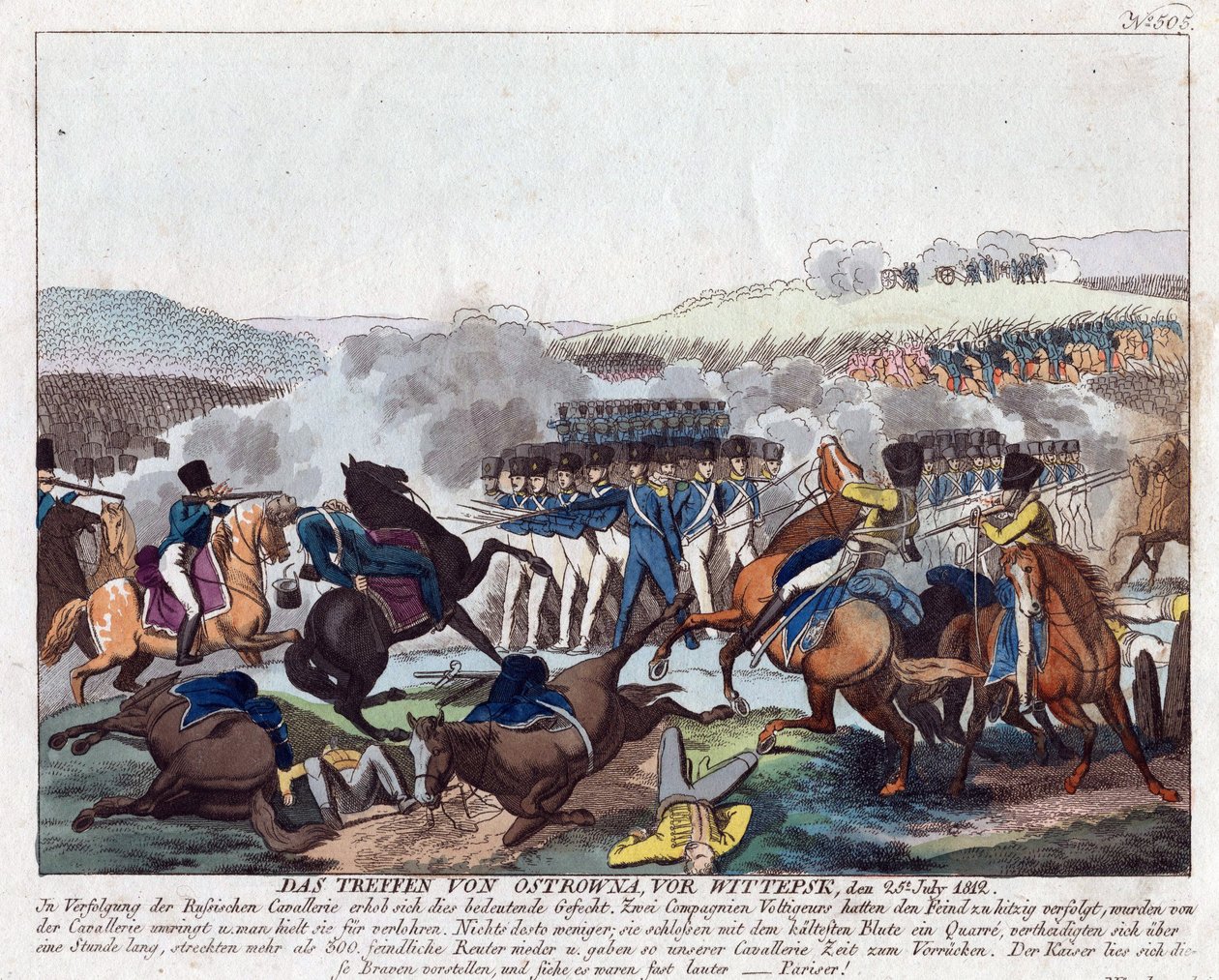 Battle of Ostrovno near Vitebsk, on 25 July 1812 by Friedrich Campe