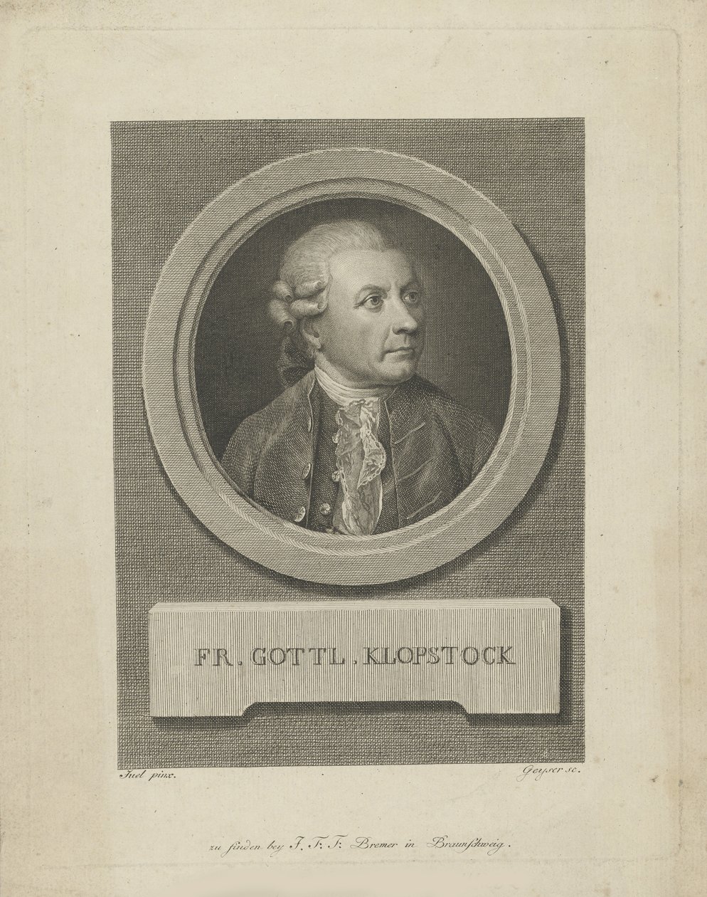 Portrait of Friedrich Gottlieb Klopstock by Friedrich Christian Gottlieb Geyser