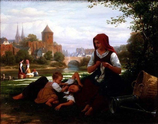 The Bleaching Ground by Friedrich Edouard Meyerheim