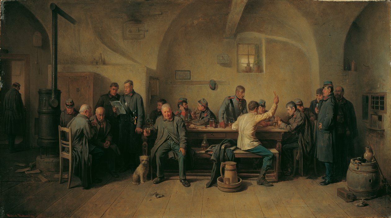 Soldiers in the Canteen by Friedrich Friedländer Ritter von Malheim