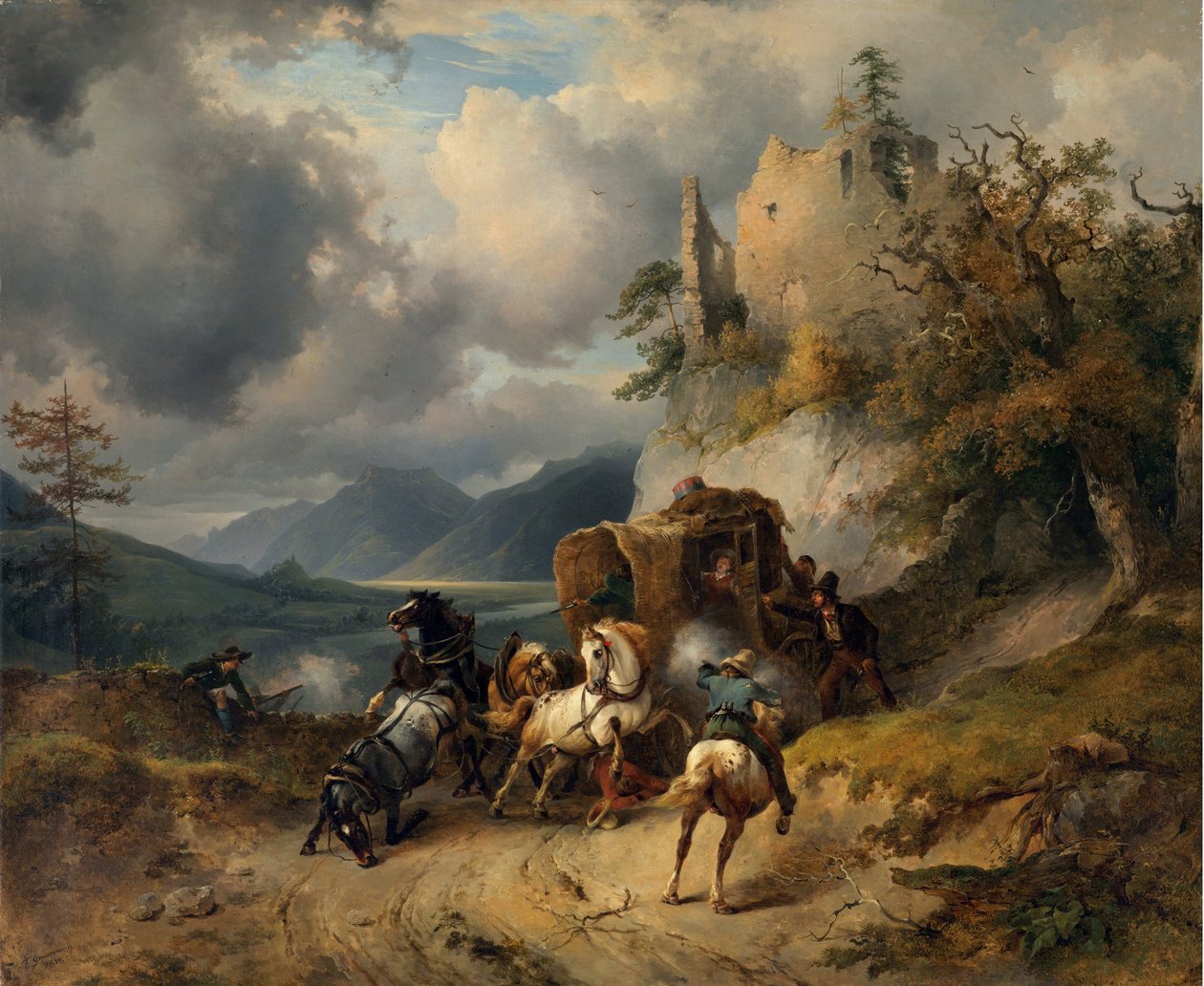 The Robbery by Friedrich Gauermann