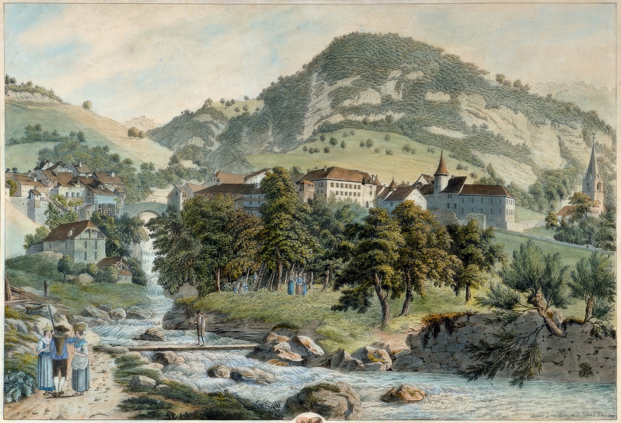 The Village of Montreux by Friedrich Georg Wexelberg