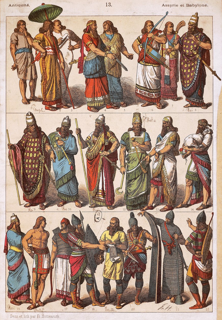 Costumes of Assyrians and Babylonians by Friedrich Hottenroth