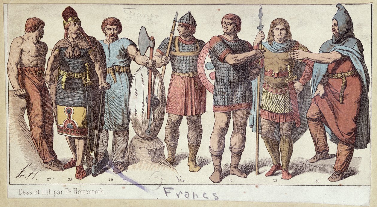 Costumes of Frankish soldiers, c.1880 by Friedrich Hottenroth