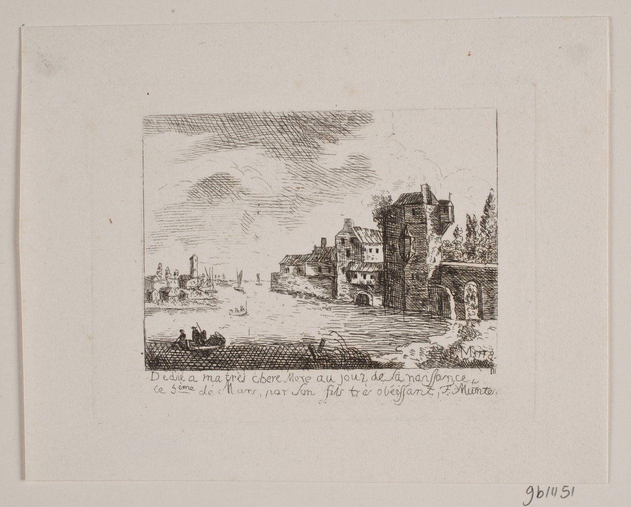 River Scene by Friedrich Münter