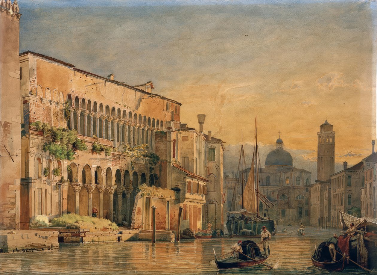 Grand Canal with Palazzo Fondaco dei Turchi by Friedrich Nerly