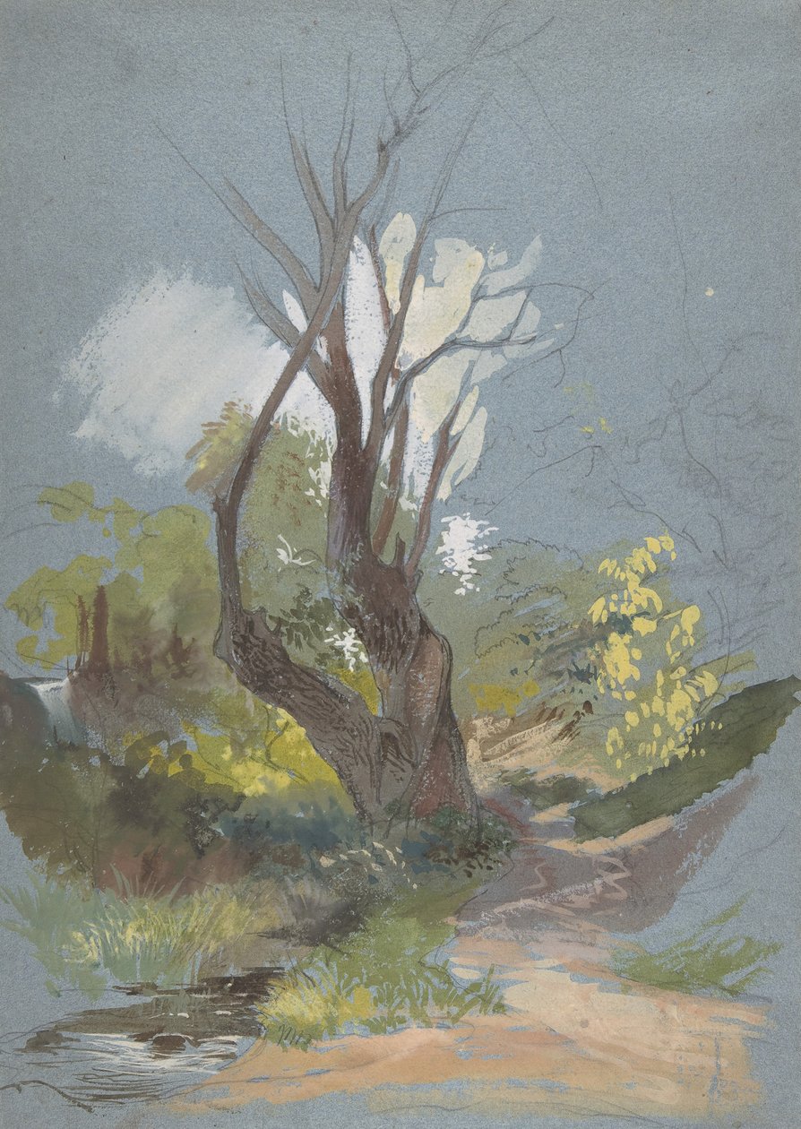Mountain Path with a Tree by Friedrich Nerly