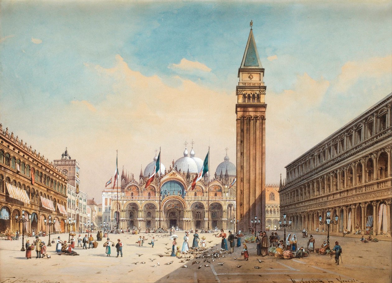 Piazza di San Marco, Venice by Friedrich Perlberg by Friedrich Perlberg