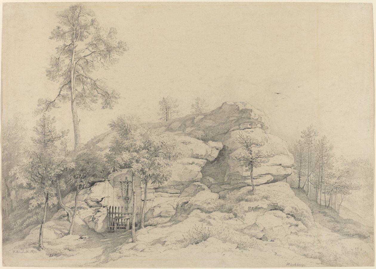 A Wayside Shrine Carved into a Rocky Tor by Friedrich Philipp Reinhold