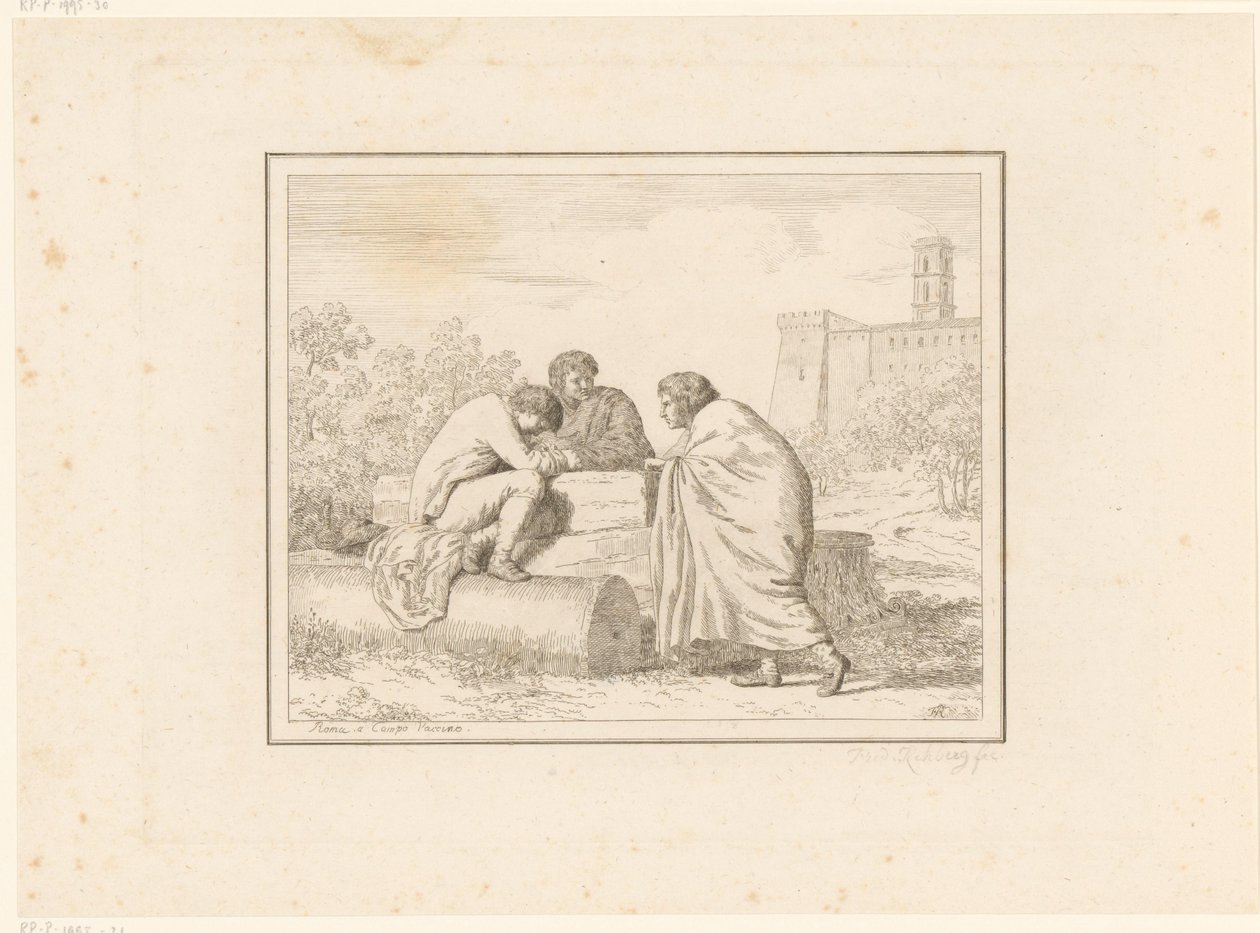 Three Young Men by Friedrich Rehberg
