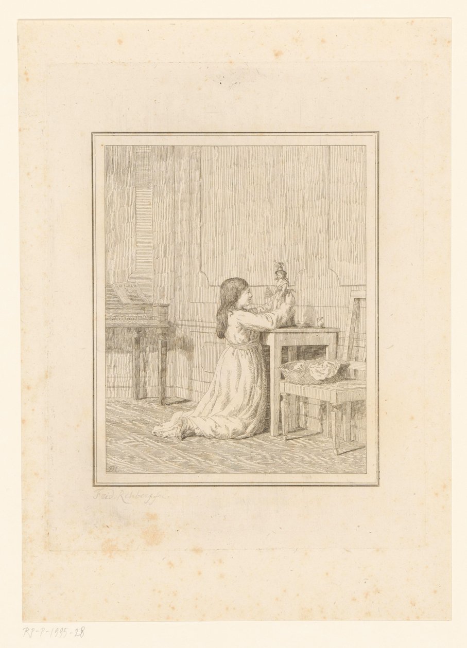 Girl with Doll by Friedrich Rehberg