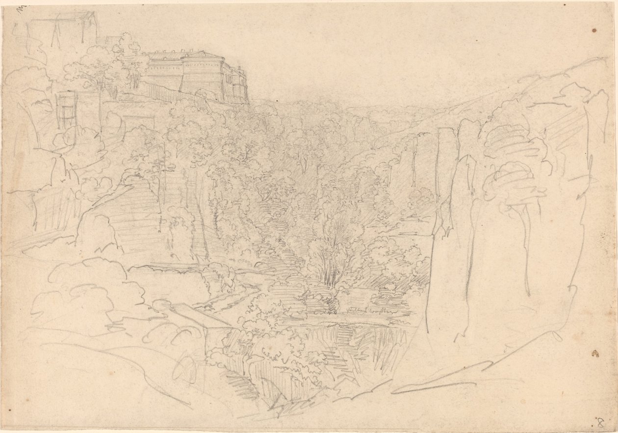 Fortified Castle Above a Narrow Valley by Friedrich Salathé