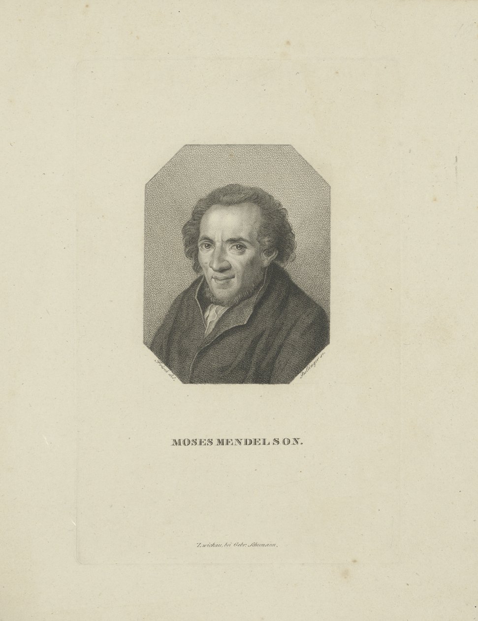 Portrait of Moses Mendelssohn by Friedrich Wilhelm Bollinger