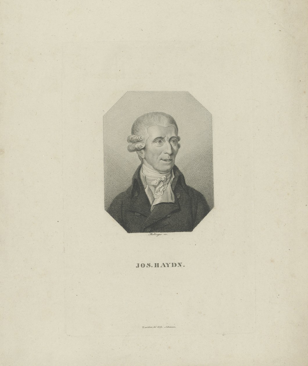 Portrait of the Composer Joseph Haydn by Friedrich Wilhelm Bollinger