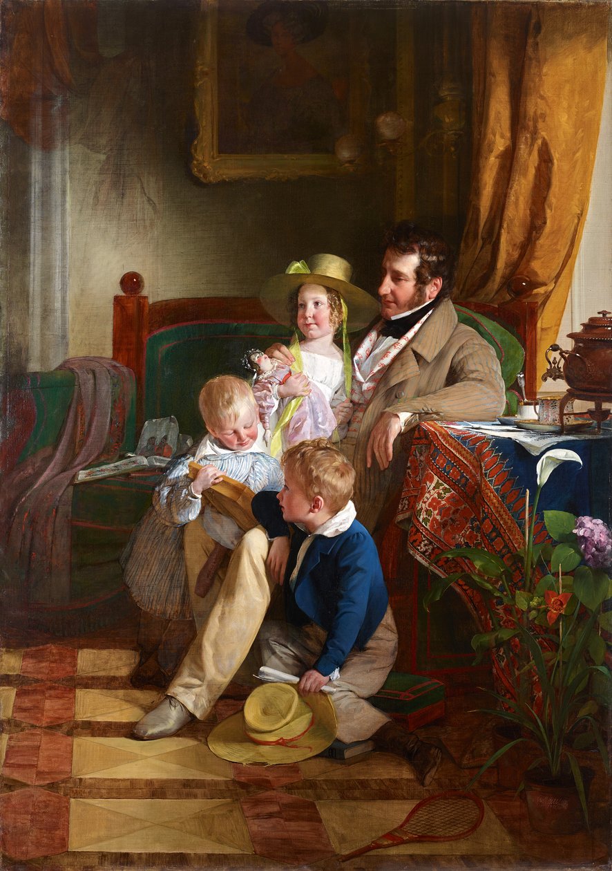 Rudolf von Arthaber and His Children Rudolf, Emilie, and Gustav by Friedrich von Amerling
