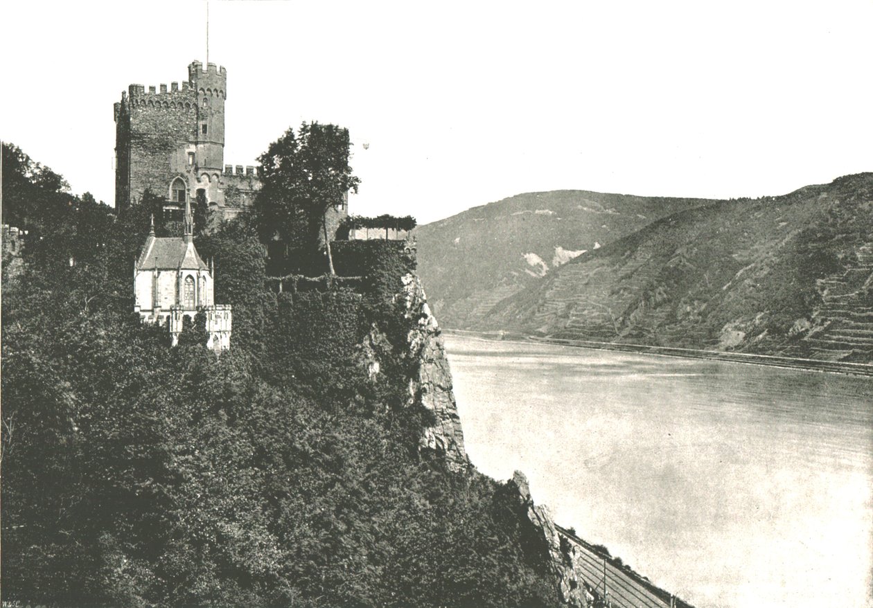 Rheinstein Castle on the River Rhine, Germany by Frith and Co