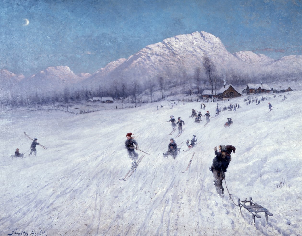 Winter Afternoon under Ulriken (Bergen) by Frithjof Smith Hald